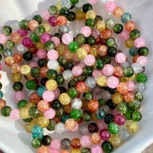Gumball Crackle Glass Beaded Bracelets NWOT